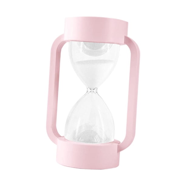 Lámpara de mesa de cristal con luz LED de 7 colores y reloj de arena para fiestas y oficinas. Rosado