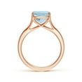 thumbnail image 2 of ANGARA Natural Solitaire Cushion 2.7 ct Aquamarine Split Shank Engagement Ring in 14K Rose Gold for Women (Size-9mm) | March Birthstone, Anniversary, Jewelry Gift for Women | Natural Aquamarine Ring, 2 of 9