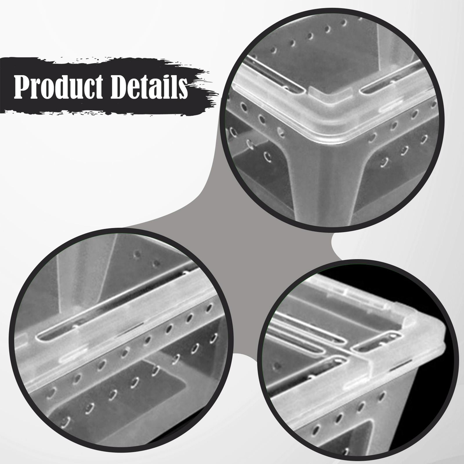 Fzaqwen Reptile Terrarium Enclosure Double Opening Turtle Habitat Sturdy Reptile Breeding Box Container for Terrapin Amphibians Snake Clear