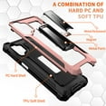 thumbnail image 2 of Samsung Galaxy A32 5G Case (NOT FOR 4G), Rosebono Hybrid Slim Colorful Armor Shockproof Impact Resistant Protective Cover Case With Kickstand For Samsung Galaxy A32 5G (Rose Gold), 2 of 5