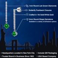 thumbnail image 2 of Gem Stone King 14K White Gold Green Created Emerald and White Lab Grown Diamond Long Liner Dangle Earrings for Women | 2.04 Cttw | Gemstone May Birthstone | Round 5MM | White Gold Chain Drop Earrings, 2 of 6