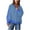 Blue, variant on Hanen Long Sleeve Womens Tops Casual Fashion Women's Fall Stripe Star Long Sleeved Side Slit Pullover Sweatshirt Round Neck Loose Top Athletic Sweatshirts for Women