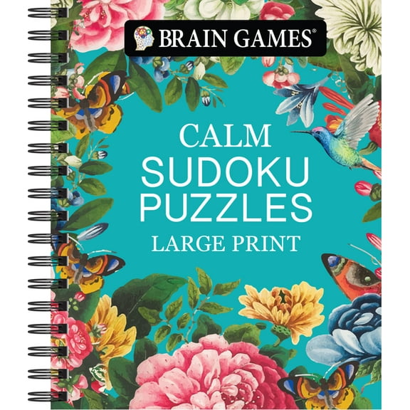 Brain Games Large Print Brain Games - Calm: Sudoku Puzzles - Large Print, (Spiral-Bound)