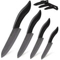 thumbnail image 2 of GEREMF-Updated Version Ceramic Knife Set 4-Piece with Sheaths (Includes 3" Paring Knife, 4" Fruit Knife, 5" Utility Knife, 6" Chef Knife) for Home Kitchen(Black), 2 of 4