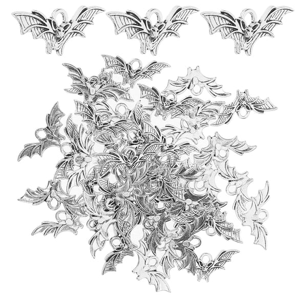 FOMIYES 100 Pieces Small Plated Metal Bat Charms for Crafting Necklace Keychain Decoration Accessories