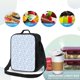 thumbnail image 4 of Fotbe Gray White Floral Lonchera Bolsa de Almuerzo para Hombres y Mujeres, Lonchera de Gran Capacidad, Bolsa de Almuerzo Reutilizable, Bolsa Térmica Aislante, 4 of 7