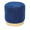 thumbnail image 2 of Homebeez Round Velvet Ottoman Footrest Stool Blue 17.7''D x 16.9''H, 2 of 8