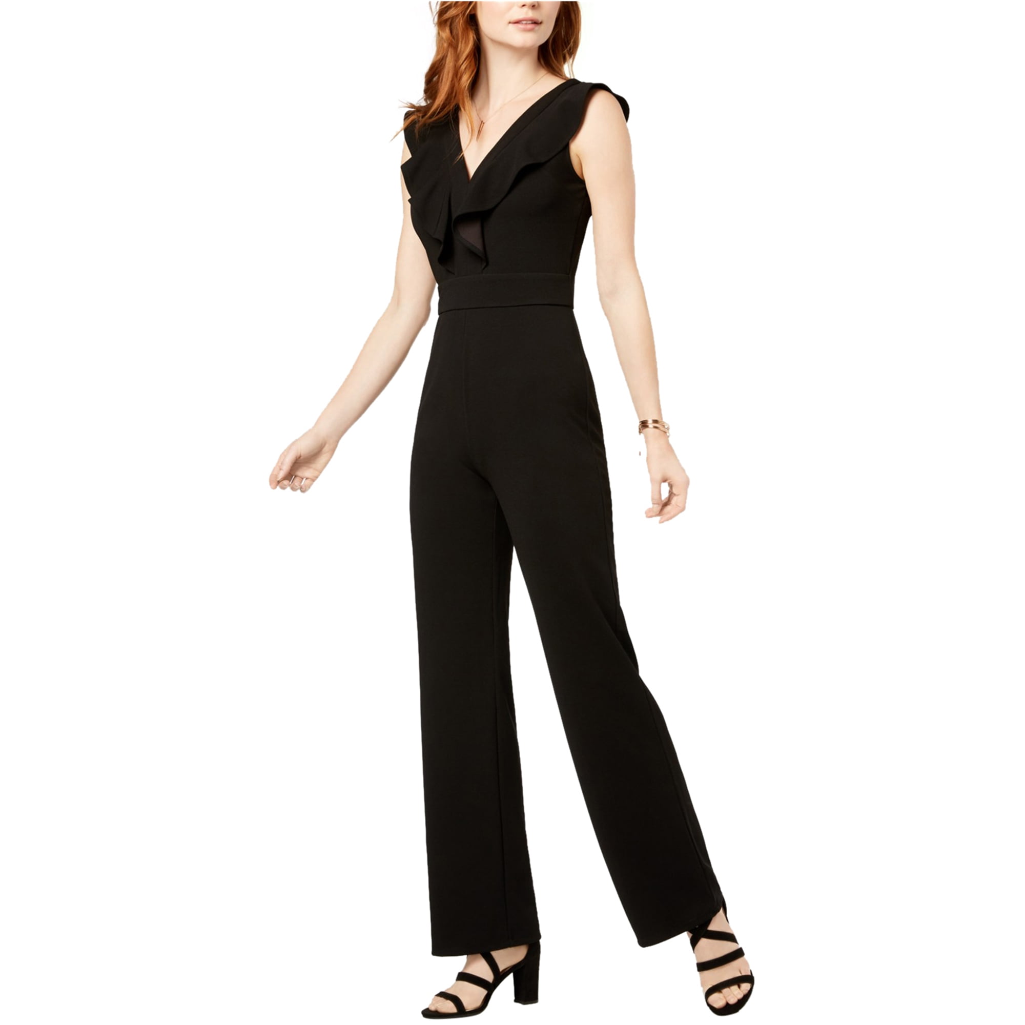 Womens Clothing Jumpsuits and rompers Full-length jumpsuits and rompers FS Collection Synthetic Geometry Print Belted Wrap Jumpsuit 