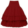 thumbnail image 4 of Sngxgn Women's Casual Mid Waisted Washed Frayed Short Skirt(Red,XL), 4 of 8
