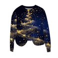 thumbnail image 5 of Feancey Womens Christmas Tree Print Sweatshirt Glitter Graphic Long Sleeve Tunic Loose Fit Casual Crewneck Tops Fall Winter Fashion Xmas Pullover Black M, 5 of 7