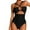 Black, variant on Womens Swimsuits Openwork Cross Halter High Waisted One Piece Bikini,Red,L