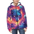 thumbnail image 3 of chaqlin Galaxy Wolf Hoodies for Boys Girls Trendy Y2K Zip Up Hoodie Long Sleeve Hooded Sweatshirts Kids School Jackets Casual Outerwear with Pockets, 3 of 7