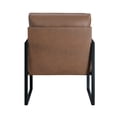 thumbnail image 5 of Xukmct Faux Leather Upholstery Accent Chair with Black Metal Frame, Modern Comfort Armchair for Living Room, Office, Bedrooom, Brown, 5 of 7