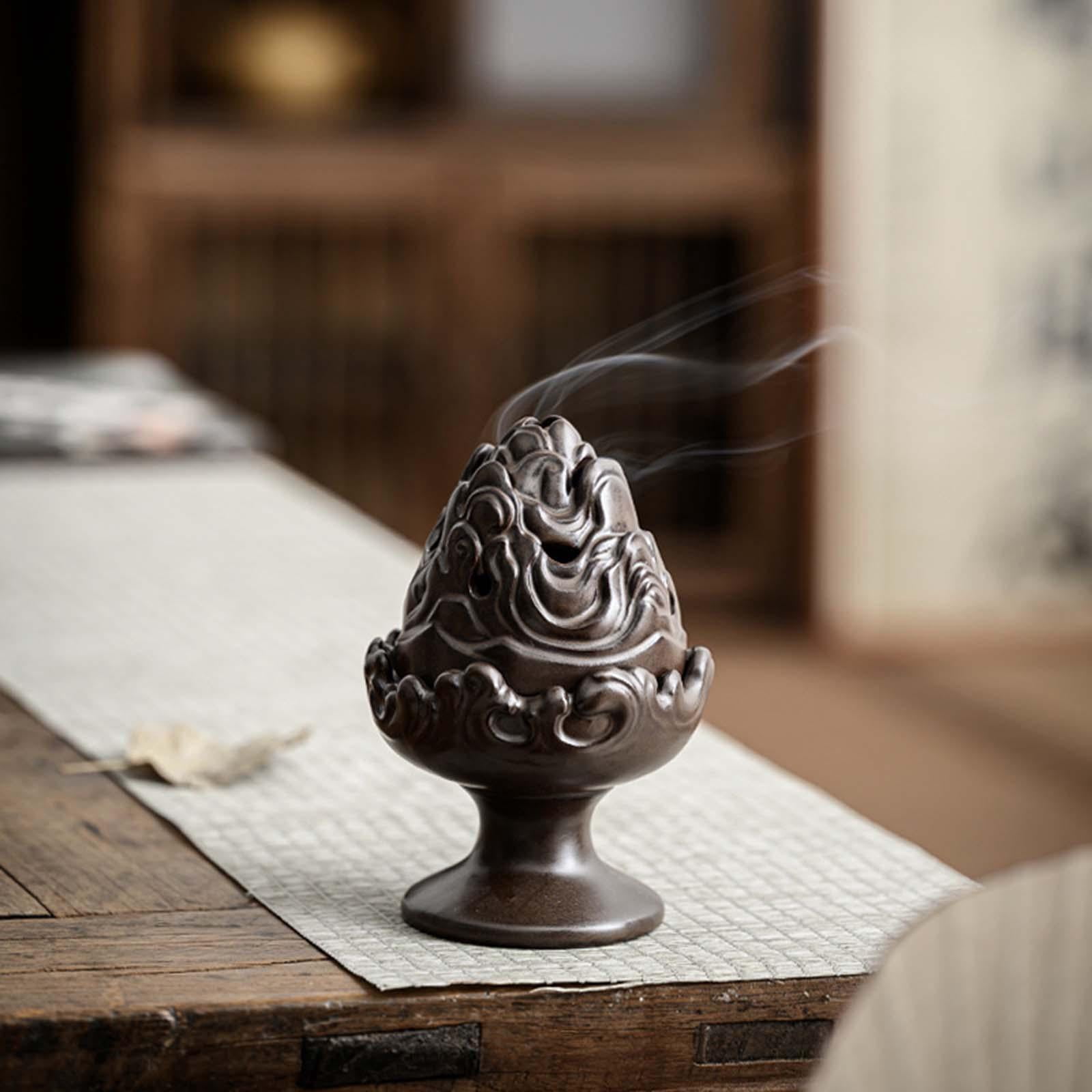 Ceramic Incenses Burner Porcelain Incenses Holder Fragrance Diffuser or Cones for Household Yoga Buddha Tea House Antique
