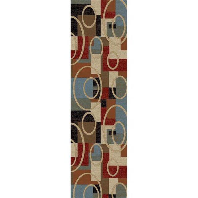 Mayberry Rug HT7711 2X8 HOMETOWN 2 ft. 3 in. x 7 ft. 7 in. Home Town Broadway Area Rug, Multi Color