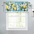 thumbnail image 4 of Yellow Lemon Curtain Valance for Kitchen Cute Fruit Flowers Floral Rod Pocket Valances for Bedroom Living Room Dining Room 54 by 18 in, 1 Panel, 4 of 6