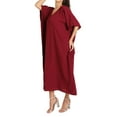 thumbnail image 5 of Miss Lavish London Women Kaftans Dresses, Burgundy L, 5 of 6