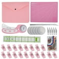 thumbnail image 1 of Kit d'Outils de Coupe Rotative Ensemble de Coupe-Tissu Rotatif Coupe-Tissu avec Tapis de Coupe Règle de Patchwork Couteau de Sculpture Kit de Coupe Rotative pour Quilting et Couture, 1 of 11
