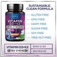 thumbnail image 6 of Vitamin D with K2 (MK-7) - Vitamin D3 5000IU (125mcg) Per Serving - D3K2 Complex Supplement for Bone, Teeth, Muscle, Calcium Absorption, Immune Support & Heart Health - Bottled in USA - 240 Softgels, 6 of 9