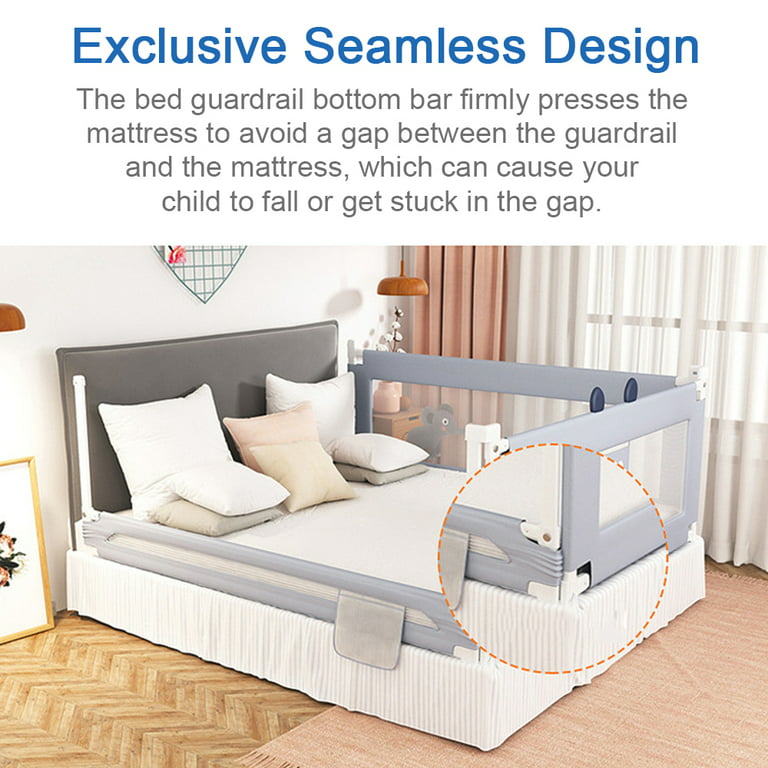 INSMA Bed Rails for Toddlers Extra Tall Kids Bed Guardrail, Vertical  Lifting Collapsible Baby Safety Bed Rail Guards Fit Twin, Full, Three  Quarters, King Size Bed 