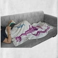 thumbnail image 6 of Guitar Soft Flannel Fleece Blanket, Watercolor Musical Instrument with Notes Sheet Elements Brush Stroke Effect, Cozy Plush for Indoor and Outdoor Use, 50" x 60", Magenta Blue White, by Ambesonne, 6 of 6