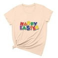 thumbnail image 3 of Xihbxyly Easter Shirt 2025 Easter Eggs Happy Easter Print Men and Women Loose Plus Size Short Sleeves Bunny Crew Shirt for Girl Easter Teacher Shirt Easter Bunny Shirt Women, 3 of 4