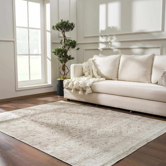 Hauteloom Nadie Living Room, Bedroom Area Rug - Farmhouse - Dark Gray - 8'10" x 12'