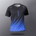 thumbnail image 3 of Fashion Gradient Print T Shirt For Men Summer Breathable Short Sleeve Tops Outdoor Run Fitness Sports T-Shirt Loose O-neck Tees, 3 of 7