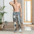 thumbnail image 2 of Mens Pajama Pants, Majestic Snowy Wolf Soft Sleep & Lounge Pants for Men, Cuteness Casual PJ Bottoms Pants with Pockets, 2 of 7