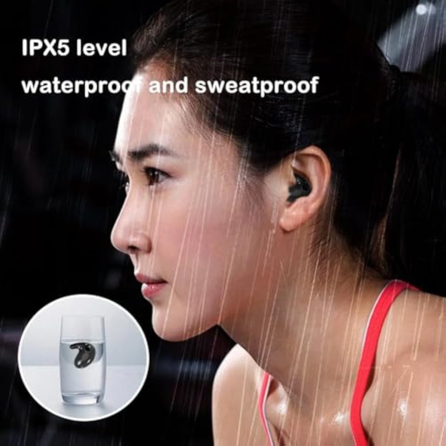 Vipbugo Invisible Sleep Wireless Earphone Ipx5 Waterproof, Vipbu Sleeping Earbuds for Side Sleepers Built-in Mic, Thin Invisible Sleep Earbuds for Sleep, Work, Music, Family (Black+White)