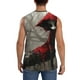 thumbnail image 4 of Fotbe Dark Red Hooded Girl Men's Camiseta sin Mangas Estampada para Hombres, Playera Casual para Gimnasio, Entrenamiento, Playa-Large, 4 of 7