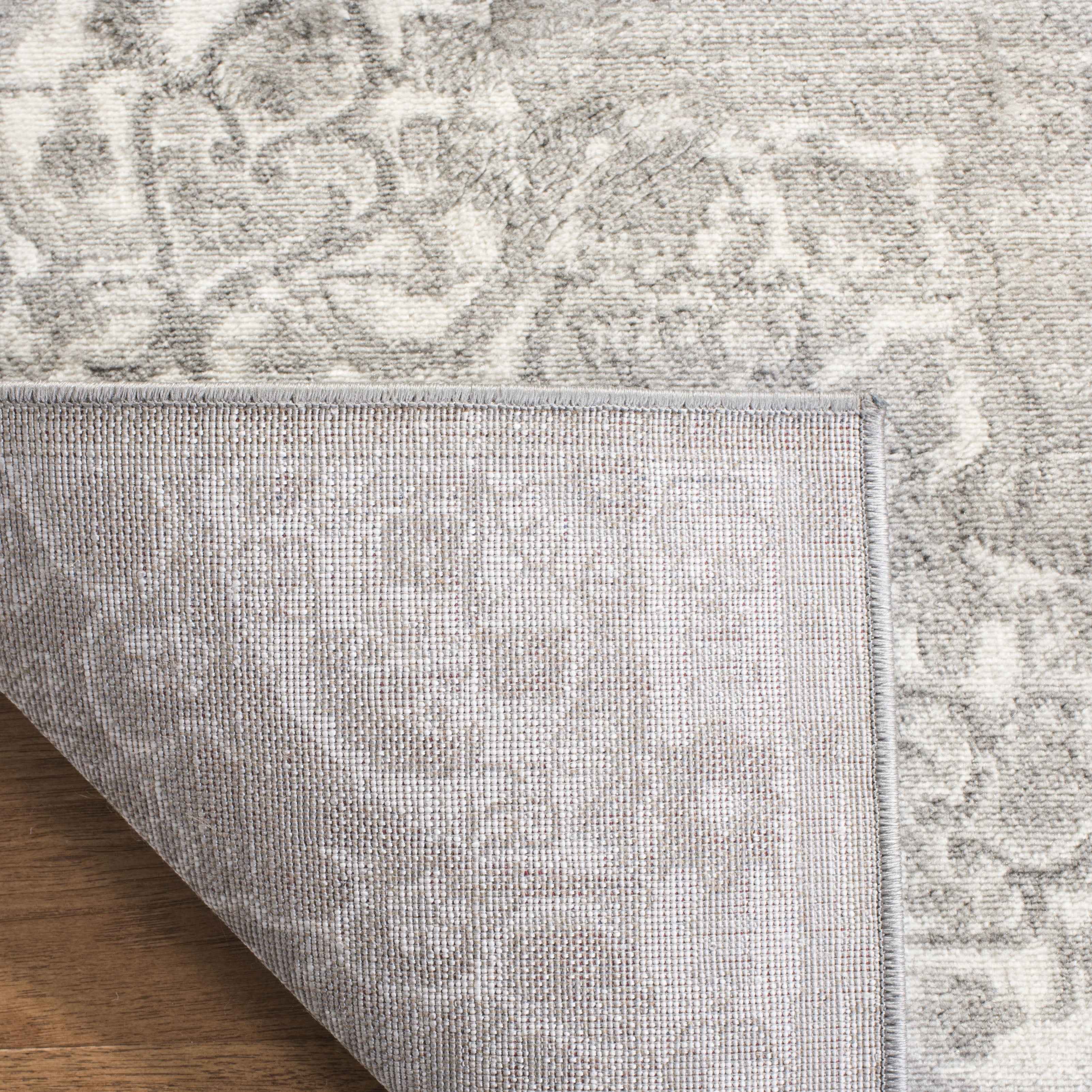 SAFAVIEH Brentwood Dimitri Floral Bordered Runner Rug, 2' x 20', Grey/Ivory