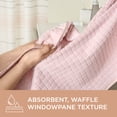 thumbnail image 3 of TOWN & COUNTRY EVERYDAY 4-Piece Textured Windowpane Washcloth Set, 13"x13", 100% Cotton, Plush & Absorbent 550GSM, Blush, 3 of 6