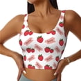 thumbnail image 1 of Fotbe Strawberry Sujetador Deportivo Largo sin Aros para Mujer con Almohadillas y Soporte Medio, Transpirable y Absorbente, Camiseta Tipo Chaleco o Tank Top-Large, 1 of 8