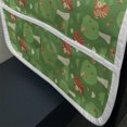 thumbnail image 3 of Woodland Microwave Oven Cover, Funny Squirrels Eating Nuts in the Forest Birds on Branches Acorn, Water Resistant Organizer with Pockets Kitchen, 36" x 12", Fern Green and Dark Salmon, by Ambesonne, 3 of 4
