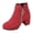 Red, variant on Womens Chunky Heel Ankle Boots for Winter Side Zipper Fashion Booties with Heart Charm Comfortable Low Heel Shoes for Daily Casual Wear Red