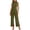 Army Green, variant on EazyTech Women's Solid Color Sleeveless Round Neck Jumpsuit with Pockets Back Zipper Wide Leg Casual Romper