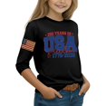 thumbnail image 3 of CCRFTGI American 4th of July Tops for Child Girls Size 8 3/4 Sleeve Funny 250 anniversary&nbsp;usa flag Summer Freedom Tunic Blouses Patriotic Girls Clothes Tee Shirt Black 3-4 Years, 3 of 5