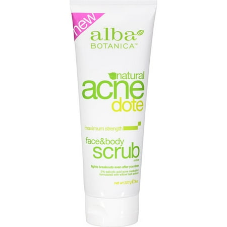 Alba Botanica AcneDote, Face & Body Scrub, 8 Oz