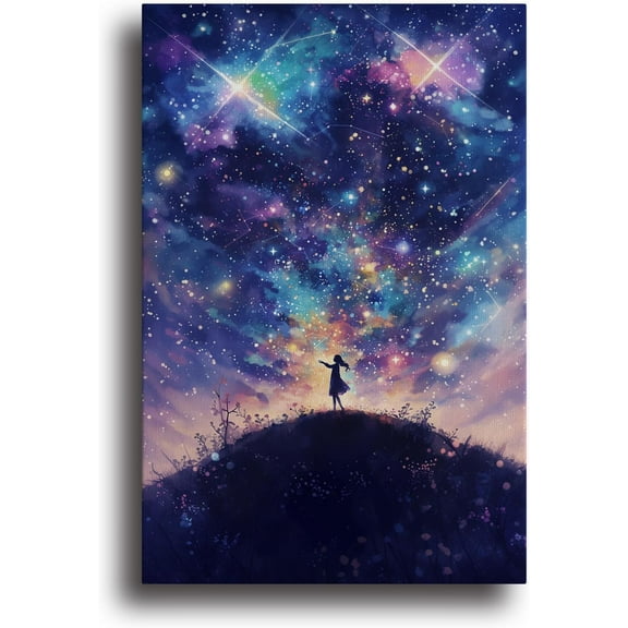 Canvas Wall Art Decor,starry sky Wall Art Decor, Decorations for Living Room, Wall Decor for Living Room Bedroom - 8x12 inch Unframed