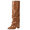 Brown, variant on Willtoo Women's Wide Calf Slouchy Knee High Boots, Pointed Toe Chunky Heel Tall Boots, Faux Leather Pull-On Footwear