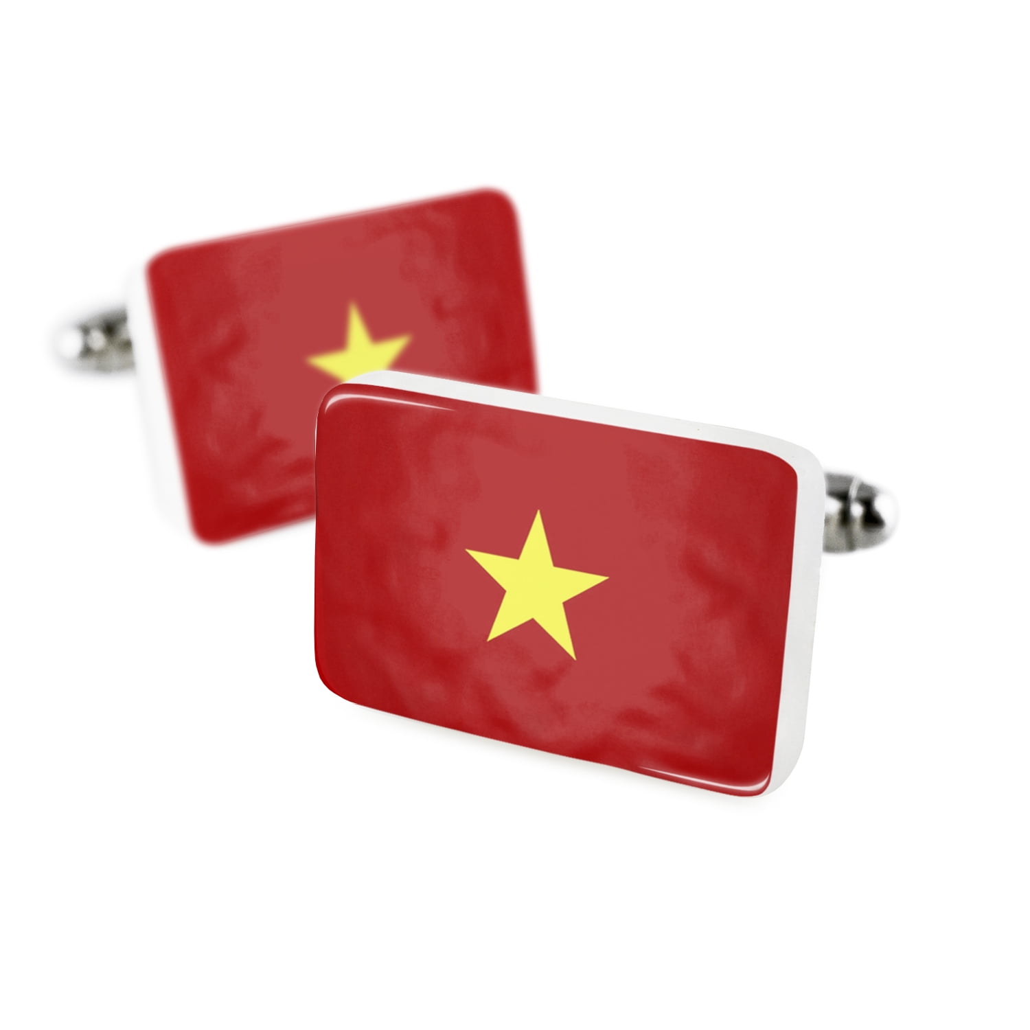 Cufflinks Vietnam Flag Porcelain Ceramic NEONBLOND by NEONBLOND