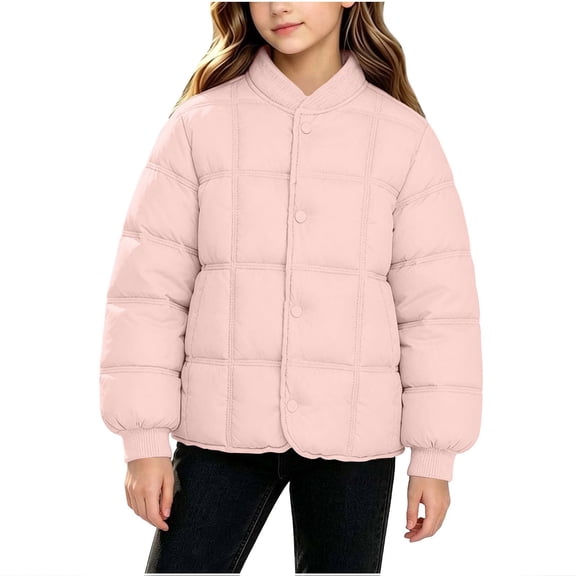 StSilkitty Puffer Jacket for Boys Girls Long Sleeve Button down Jacket Coat Fall Winter Casual Fashion Outerwear Size 3-12