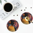 thumbnail image 4 of Lsque Abstract Pattern Penguin Pattern 4" Drink Coasters Set of 4, PVC Leather Absorbent Coasters, Table Coaster Set Decorative Coffee Cup Coasters Housewarming Gift -Round Shape, 4 of 6