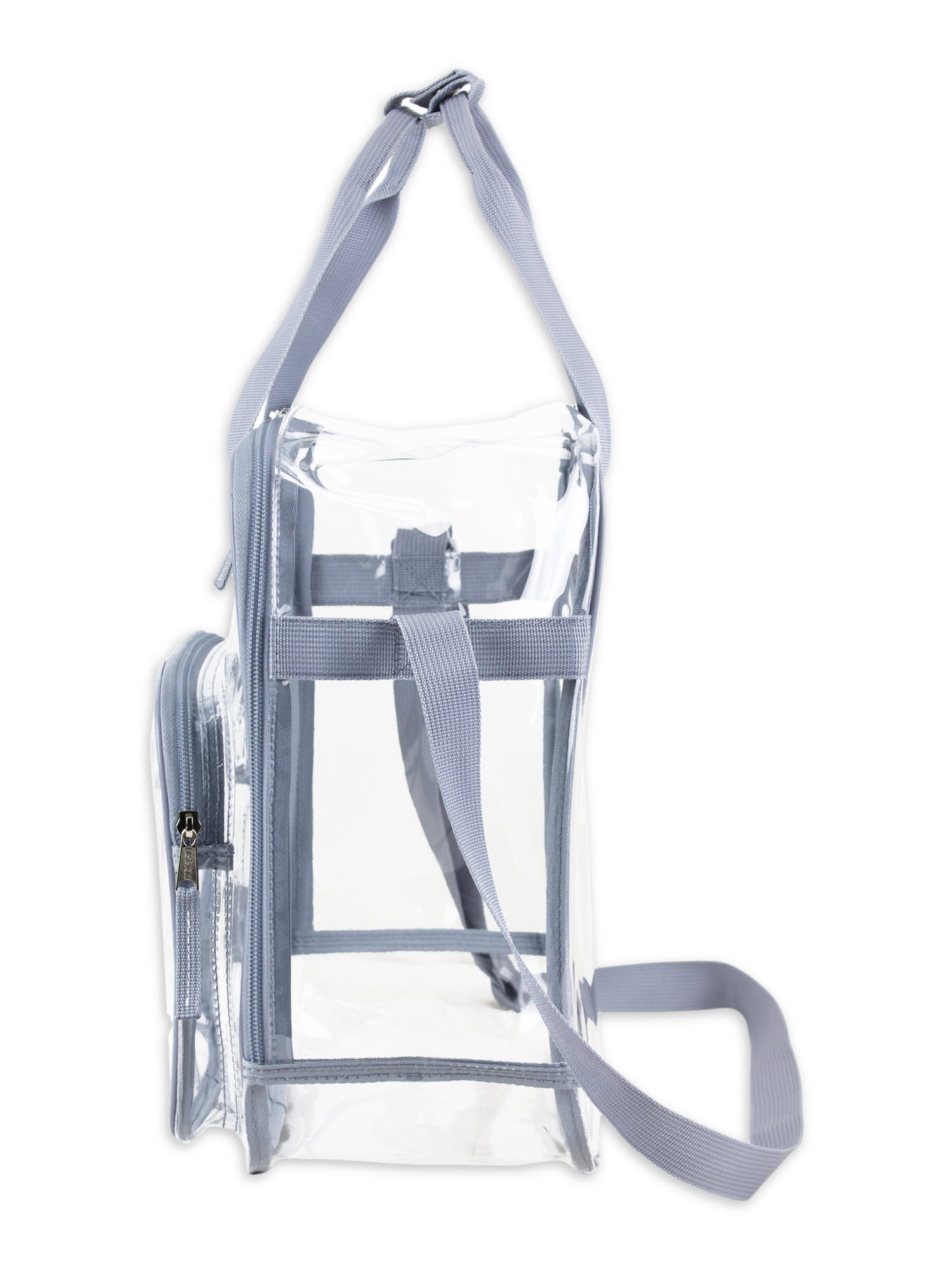 Eastsport Unisex Clear Double Handle Stadium Approved Tote, Grey Trim