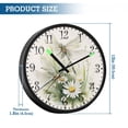 thumbnail image 3 of Voice Activated Clock with Glow Light 12 Inch Large Silent Wall Clock Battery Operated for Home Decor Dragonflies with White Daisies, 3 of 8