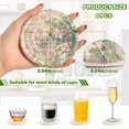 thumbnail image 3 of Haosy Set of 6 Drink Woven Coaster with Holder Heat Resistant Non-Slip Bar Coasters 4 Inches Pink Roses Climbing on Wall, 3 of 7