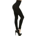 thumbnail image 3 of K-Cliffs Women's Solid Color Super High Waist Leggings WT/5½" Waistband, Black, One Size, 95% Polyester, 5% Spandex, 3 of 5