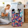 thumbnail image 5 of Yayeee Freestanding Laundry Hamper with Handle Collapsible Large Storage Basket for Clothes, Colorful Art Leaves Pattern, 5 of 7