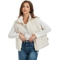 thumbnail image 3 of Women's Cropped Puffer Vest Stand Collar Lightweight Sleeveless Crop Padded Vest Zip Up Gilet Coat, 3 of 7